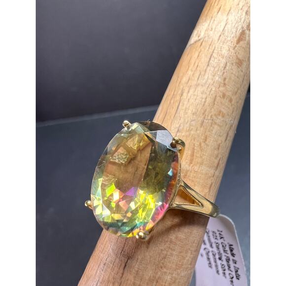 NEW Mystic Quartz ring in gold over sterling silver size 7 - Picture 2 of 16